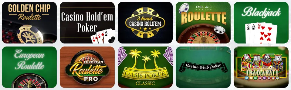 Jeux de table au Grand Fortune Casino